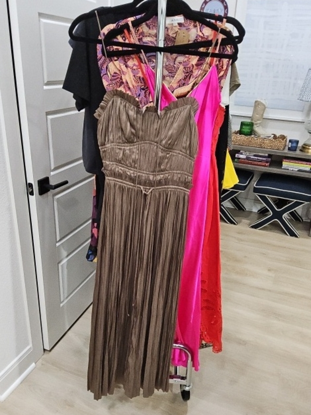 Ulla Johnson Brown Pleated Maxi Dress